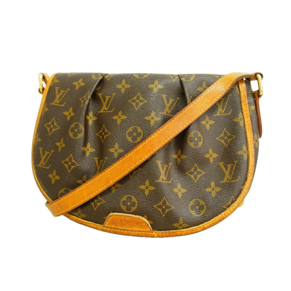 Louis Vuitton Monogram Menilmontant PM Shoulder Bag M40474 Brown Women's